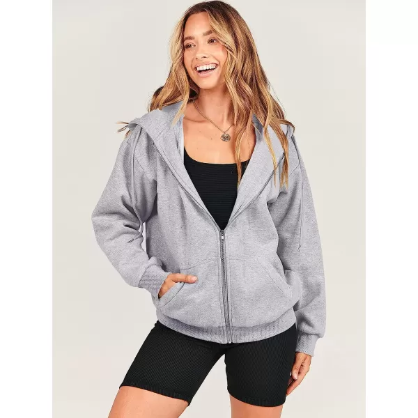 imageANRABESS Womens Oversized Zip Up Hoodies Sweatshirts Y2K Clothes Teen Girl Fall Casual Drawstring Jackets with PocketsLight Grey