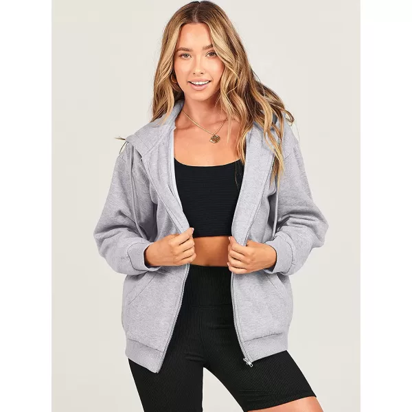 imageANRABESS Womens Oversized Zip Up Hoodies Sweatshirts Y2K Clothes Teen Girl Fall Casual Drawstring Jackets with PocketsLight Grey