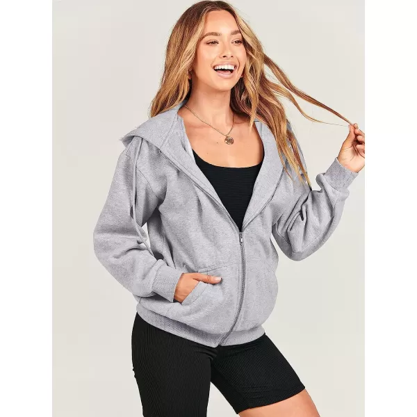 imageANRABESS Womens Oversized Zip Up Hoodies Sweatshirts Y2K Clothes Teen Girl Fall Casual Drawstring Jackets with PocketsLight Grey