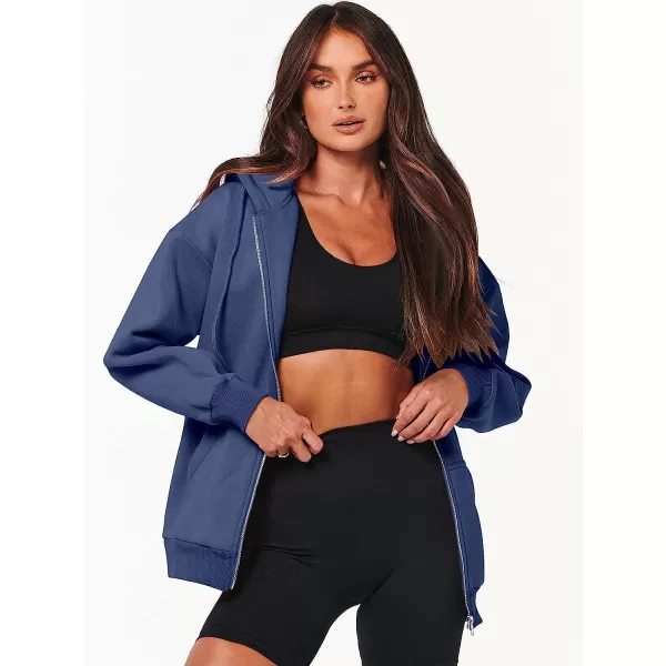 imageANRABESS Womens Oversized Zip Up Hoodies Sweatshirts Y2K Clothes Teen Girl Fall Casual Drawstring Jackets with PocketsNavy Blue