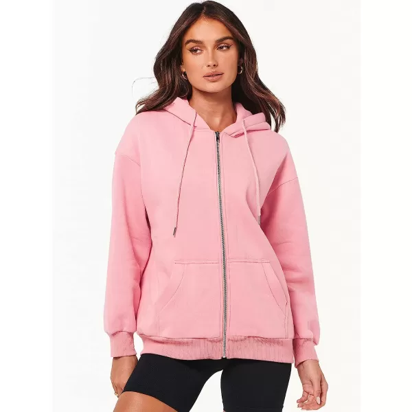 imageANRABESS Womens Oversized Zip Up Hoodies Sweatshirts Y2K Clothes Teen Girl Fall Casual Drawstring Jackets with PocketsPink