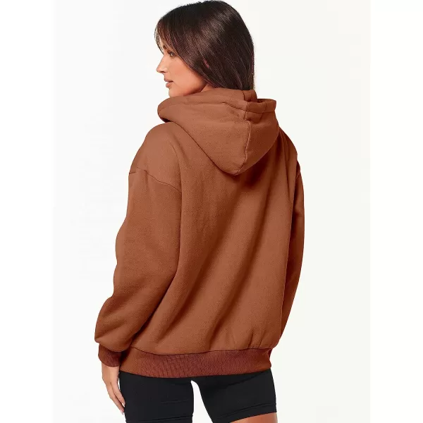 imageANRABESS Womens Oversized Zip Up Hoodies Sweatshirts Y2K Clothes Teen Girl Fall Casual Drawstring Jackets with PocketsRust