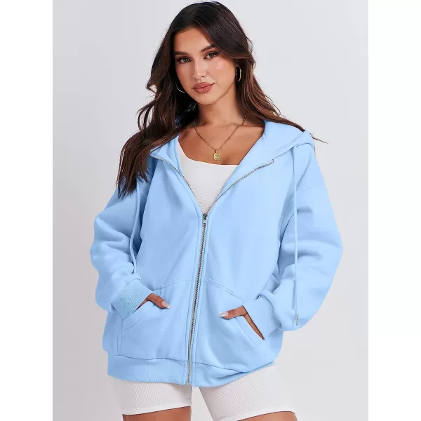 imageANRABESS Womens Oversized Zip Up Hoodies Sweatshirts Y2K Clothes Teen Girl Fall Casual Drawstring Jackets with PocketsSky