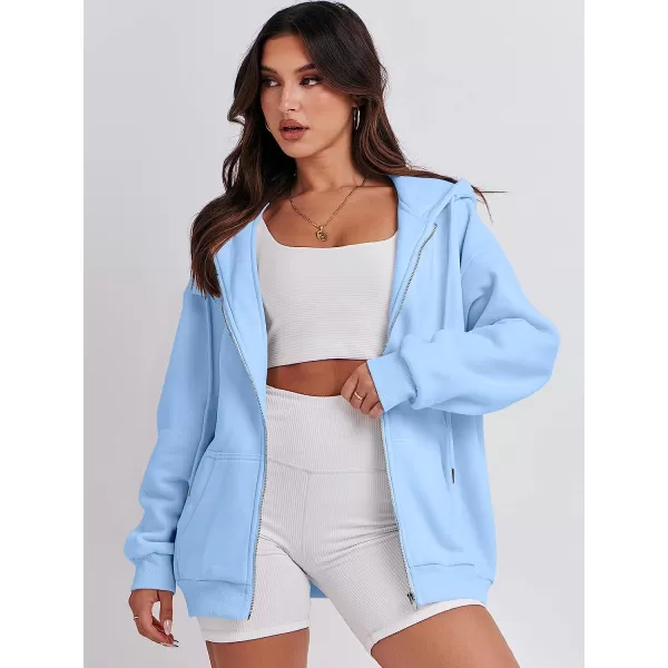 imageANRABESS Womens Oversized Zip Up Hoodies Sweatshirts Y2K Clothes Teen Girl Fall Casual Drawstring Jackets with PocketsSky