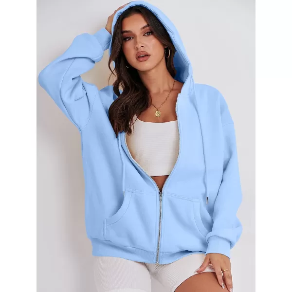 imageANRABESS Womens Oversized Zip Up Hoodies Sweatshirts Y2K Clothes Teen Girl Fall Casual Drawstring Jackets with PocketsSky