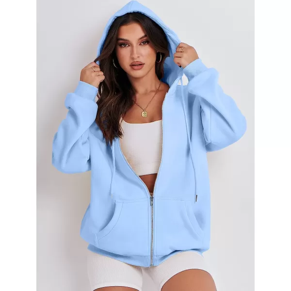 imageANRABESS Womens Oversized Zip Up Hoodies Sweatshirts Y2K Clothes Teen Girl Fall Casual Drawstring Jackets with PocketsSky