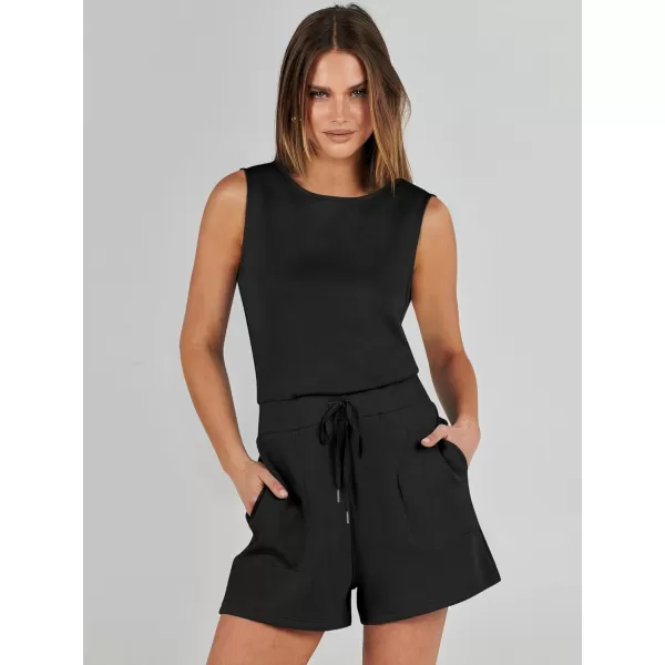 imageANRABESS Womens Rompers 2024 Casual Summer Sleeveless Adjustable Waist Shorts Jumpsuits With Pockets Fashion OutfitsBlack