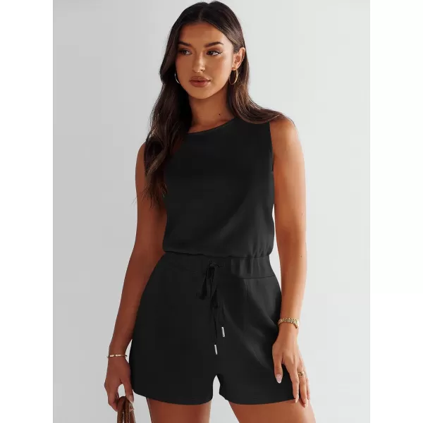 imageANRABESS Womens Rompers 2024 Casual Summer Sleeveless Adjustable Waist Shorts Jumpsuits With Pockets Fashion OutfitsBlack