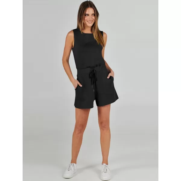 imageANRABESS Womens Rompers 2024 Casual Summer Sleeveless Adjustable Waist Shorts Jumpsuits With Pockets Fashion OutfitsBlack