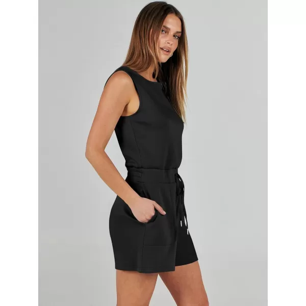 imageANRABESS Womens Rompers 2024 Casual Summer Sleeveless Adjustable Waist Shorts Jumpsuits With Pockets Fashion OutfitsBlack