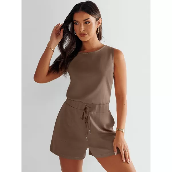 imageANRABESS Womens Rompers 2024 Casual Summer Sleeveless Adjustable Waist Shorts Jumpsuits With Pockets Fashion OutfitsBrown
