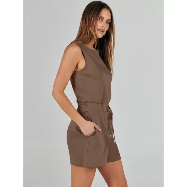imageANRABESS Womens Rompers 2024 Casual Summer Sleeveless Adjustable Waist Shorts Jumpsuits With Pockets Fashion OutfitsBrown
