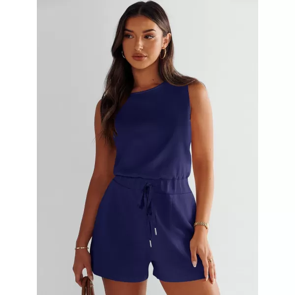 imageANRABESS Womens Rompers 2024 Casual Summer Sleeveless Adjustable Waist Shorts Jumpsuits With Pockets Fashion OutfitsNavy Blue