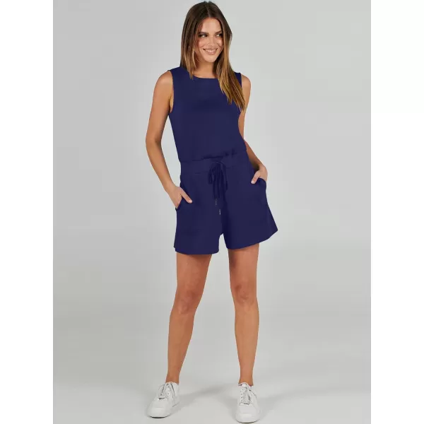imageANRABESS Womens Rompers 2024 Casual Summer Sleeveless Adjustable Waist Shorts Jumpsuits With Pockets Fashion OutfitsNavy Blue