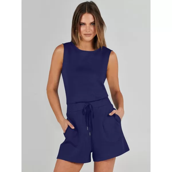 imageANRABESS Womens Rompers 2024 Casual Summer Sleeveless Adjustable Waist Shorts Jumpsuits With Pockets Fashion OutfitsNavy Blue