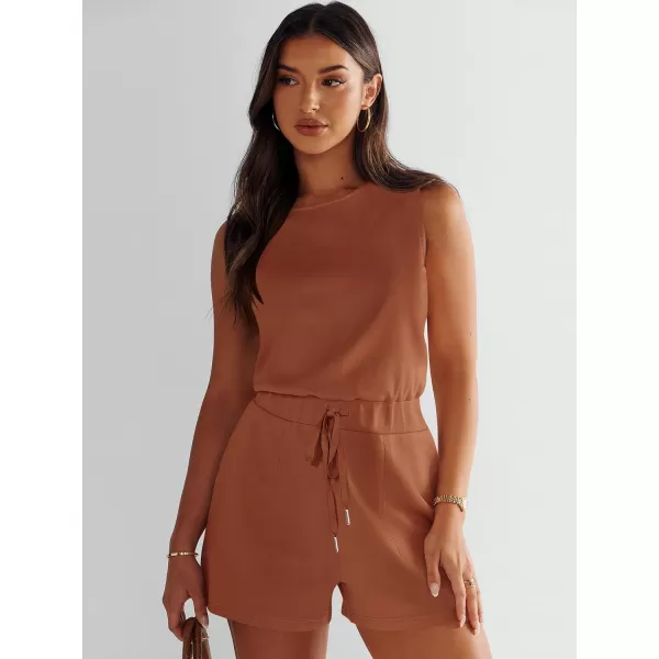 imageANRABESS Womens Rompers 2024 Casual Summer Sleeveless Adjustable Waist Shorts Jumpsuits With Pockets Fashion OutfitsRust