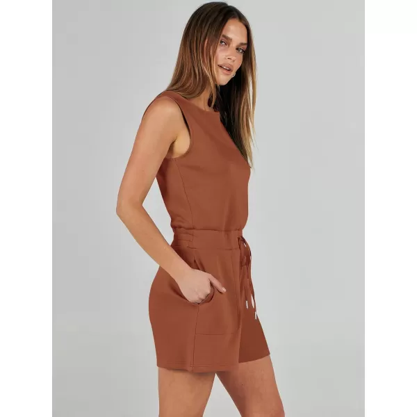 imageANRABESS Womens Rompers 2024 Casual Summer Sleeveless Adjustable Waist Shorts Jumpsuits With Pockets Fashion OutfitsRust