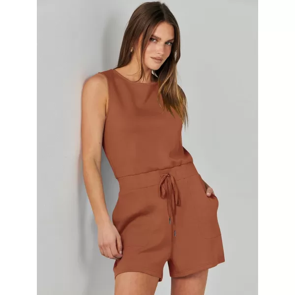imageANRABESS Womens Rompers 2024 Casual Summer Sleeveless Adjustable Waist Shorts Jumpsuits With Pockets Fashion OutfitsRust