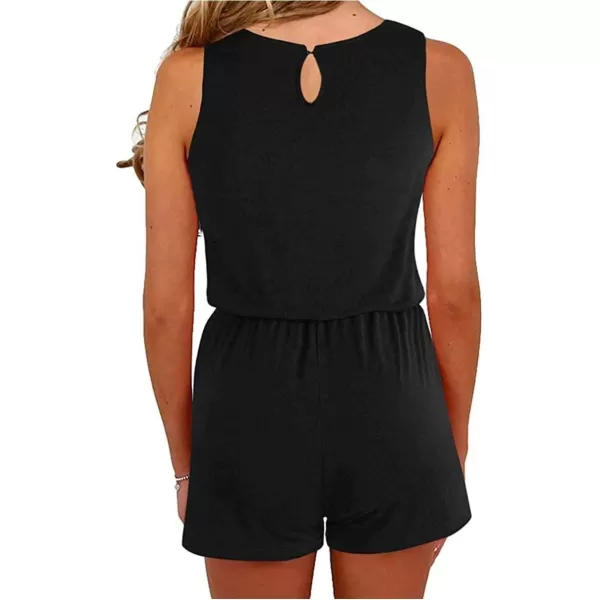 imageANRABESS Womens Rompers Casual Sleeveless One Piece Shorts Jumpsuit Loose 2024 Summer Outfits Clothes with Pockets01black