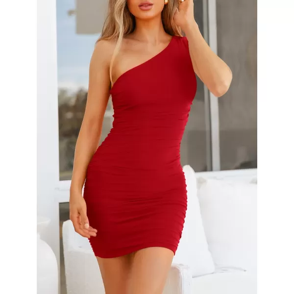 imageANRABESS Womens Ruched Mini Dress Sexy Mesh One Shoulder Sleeveless Party Cocktail Bodycon Short DressesANRABESS Womens Ruched Mini Dress Sexy Mesh One Shoulder Sleeveless Party Cocktail Bodycon Short Dresses
