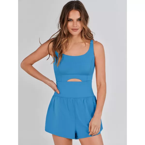 imageANRABESS Womens Running Onesie Workout Rompers Summer One Piece Outfits Exercise Jumpsuits Gym Yoga ClothesBlue
