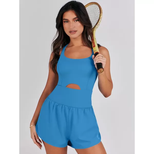 imageANRABESS Womens Running Onesie Workout Rompers Summer One Piece Outfits Exercise Jumpsuits Gym Yoga ClothesBlue