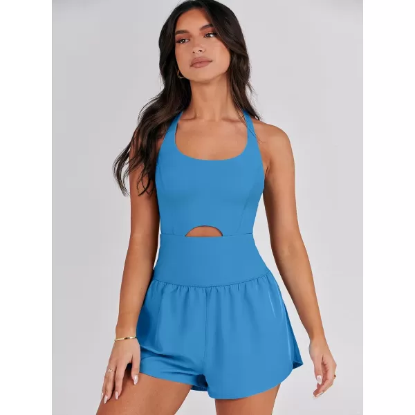 imageANRABESS Womens Running Onesie Workout Rompers Summer One Piece Outfits Exercise Jumpsuits Gym Yoga ClothesBlue