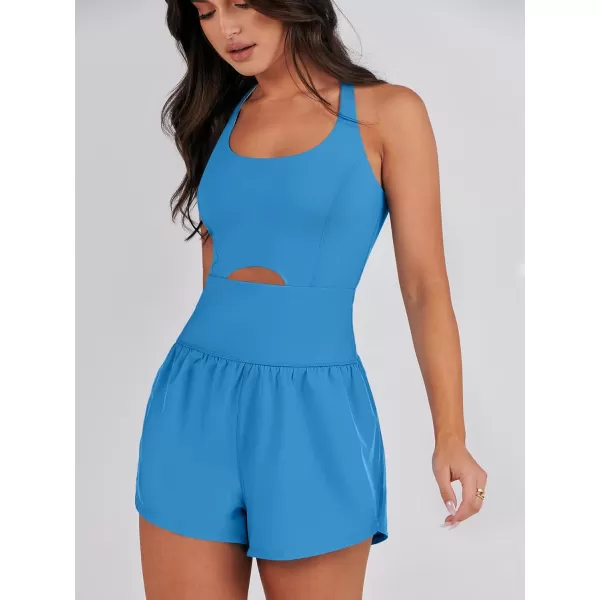 imageANRABESS Womens Running Onesie Workout Rompers Summer One Piece Outfits Exercise Jumpsuits Gym Yoga ClothesBlue