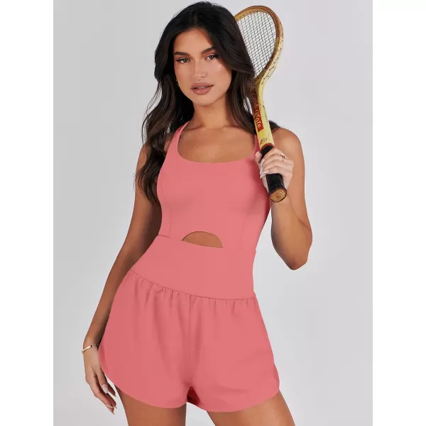 imageANRABESS Womens Running Onesie Workout Rompers Summer One Piece Outfits Exercise Jumpsuits Gym Yoga ClothesPeach