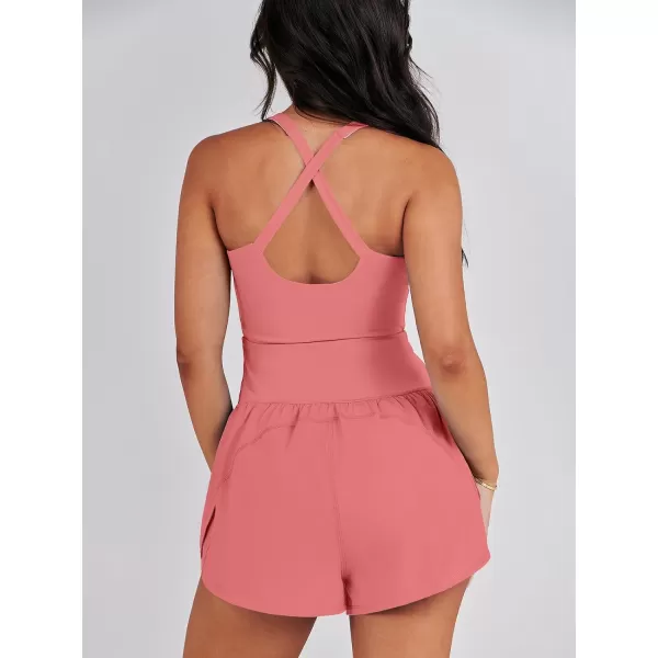 imageANRABESS Womens Running Onesie Workout Rompers Summer One Piece Outfits Exercise Jumpsuits Gym Yoga ClothesPeach