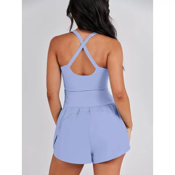 imageANRABESS Womens Running Onesie Workout Rompers Summer One Piece Outfits Exercise Jumpsuits Gym Yoga ClothesSky