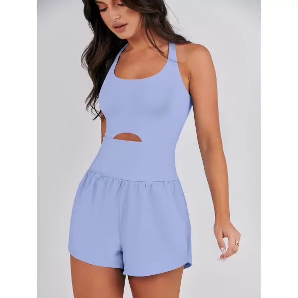 imageANRABESS Womens Running Onesie Workout Rompers Summer One Piece Outfits Exercise Jumpsuits Gym Yoga ClothesSky