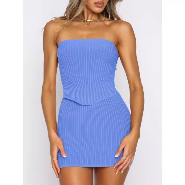 imageANRABESS Womens Sexy Summer Two Piece Outfits Bandeau Going Out Crop Tops Bodycon Skirt Set Mini Dress SuitsBlue