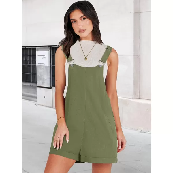 imageANRABESS Womens Short Overalls Casual Summer Adjustable Strap Loose Bib Shortalls Jumpsuits Rompers with PocketsArmy Green
