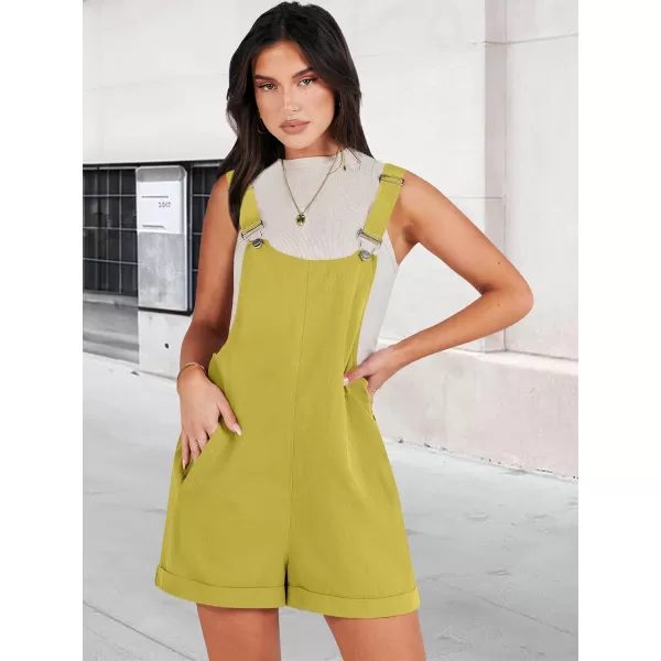 imageANRABESS Womens Short Overalls Casual Summer Adjustable Strap Loose Bib Shortalls Jumpsuits Rompers with PocketsAvocado