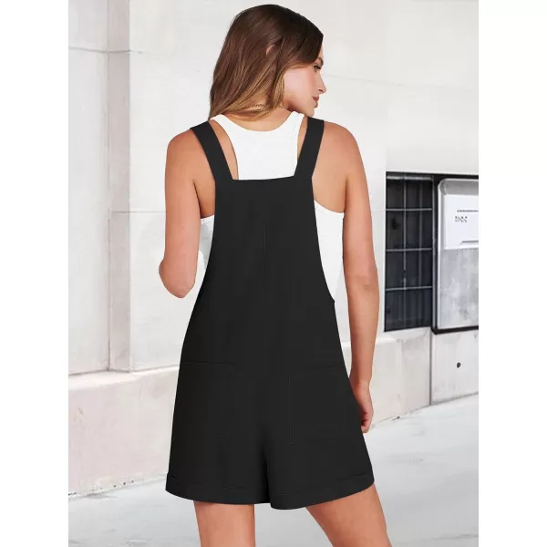 imageANRABESS Womens Short Overalls Casual Summer Adjustable Strap Loose Bib Shortalls Jumpsuits Rompers with PocketsBlack