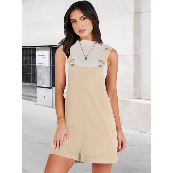 imageANRABESS Womens Short Overalls Casual Summer Adjustable Strap Loose Bib Shortalls Jumpsuits Rompers with PocketsKhaki