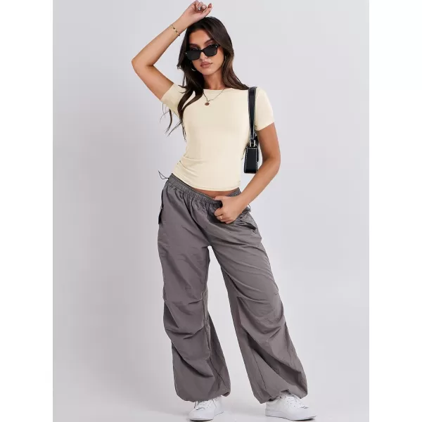 imageANRABESS Womens Short Sleeve Slim Fit Crop Top Going Out TightShirts Summer Basic TeesApricot