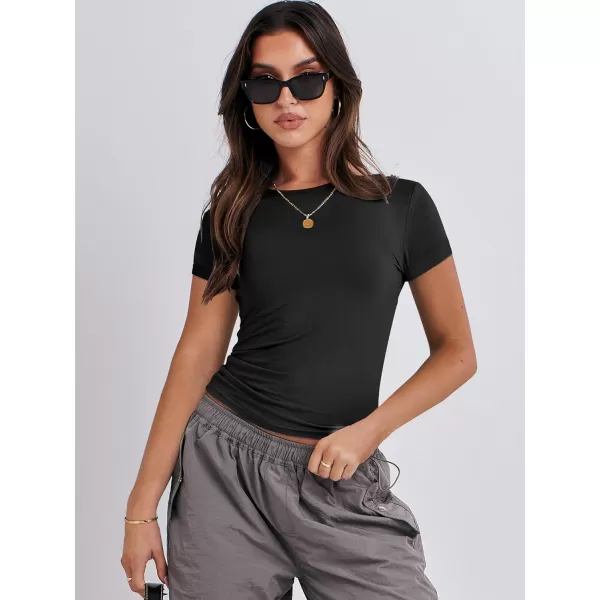 imageANRABESS Womens Short Sleeve Slim Fit Crop Top Going Out TightShirts Summer Basic TeesBlack
