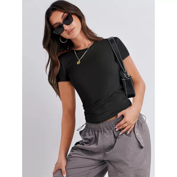 imageANRABESS Womens Short Sleeve Slim Fit Crop Top Going Out TightShirts Summer Basic TeesBlack