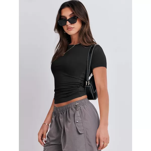 imageANRABESS Womens Short Sleeve Slim Fit Crop Top Going Out TightShirts Summer Basic TeesBlack
