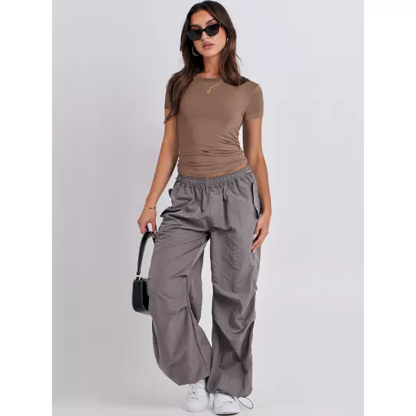 imageANRABESS Womens Short Sleeve Slim Fit Crop Top Going Out TightShirts Summer Basic TeesBrown