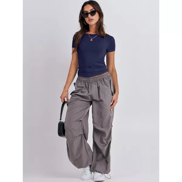 imageANRABESS Womens Short Sleeve Slim Fit Crop Top Going Out TightShirts Summer Basic TeesDark Blue
