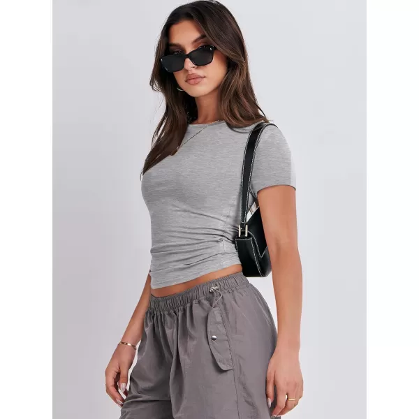 imageANRABESS Womens Short Sleeve Slim Fit Crop Top Going Out TightShirts Summer Basic TeesGrey