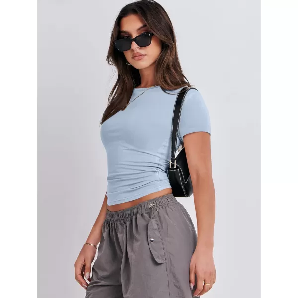 imageANRABESS Womens Short Sleeve Slim Fit Crop Top Going Out TightShirts Summer Basic TeesHaze Blue