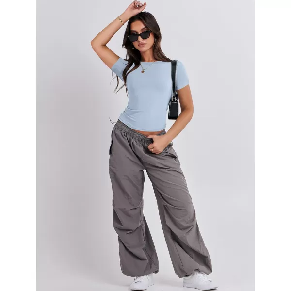 imageANRABESS Womens Short Sleeve Slim Fit Crop Top Going Out TightShirts Summer Basic TeesHaze Blue