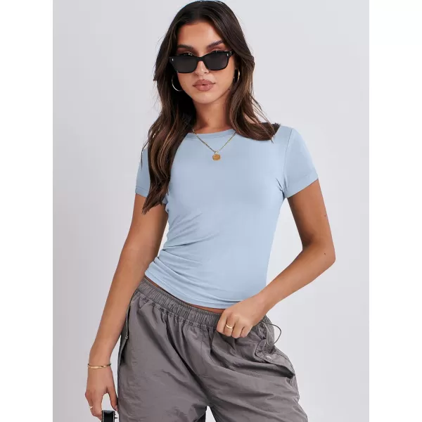 imageANRABESS Womens Short Sleeve Slim Fit Crop Top Going Out TightShirts Summer Basic TeesHaze Blue