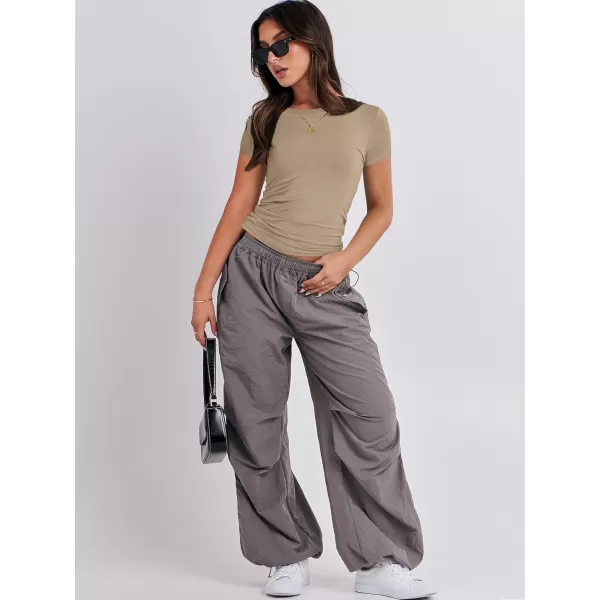 imageANRABESS Womens Short Sleeve Slim Fit Crop Top Going Out TightShirts Summer Basic TeesKhaki