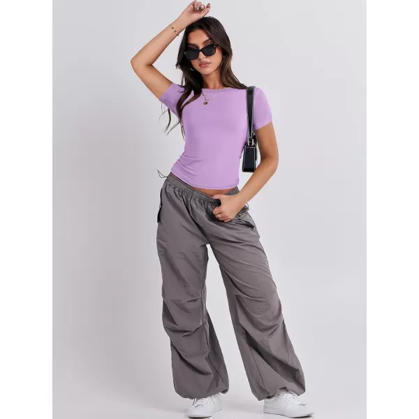 imageANRABESS Womens Short Sleeve Slim Fit Crop Top Going Out TightShirts Summer Basic TeesPurple