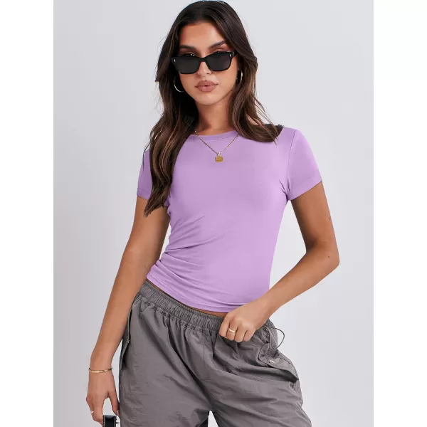 imageANRABESS Womens Short Sleeve Slim Fit Crop Top Going Out TightShirts Summer Basic TeesPurple